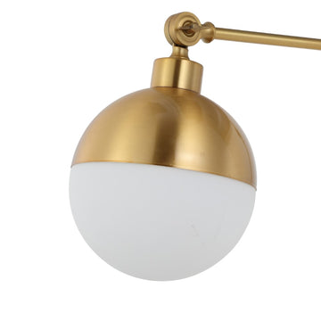 Alba 8"  Mid-Century Modern Arm-Adjustable Iron/Glass LED Sconce - JONATHAN Y